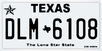 TX license plate DLM6108