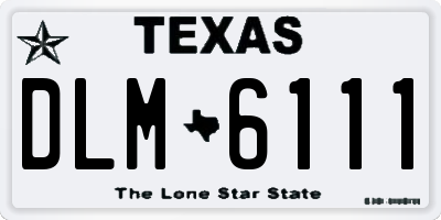TX license plate DLM6111