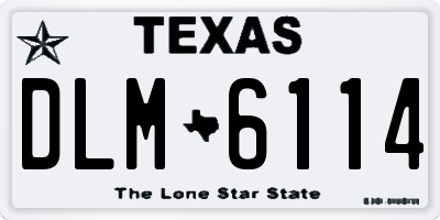 TX license plate DLM6114