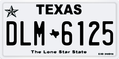 TX license plate DLM6125