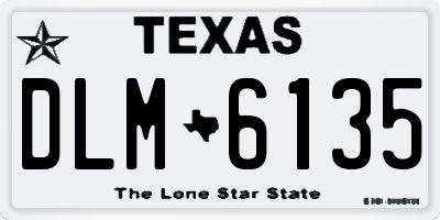 TX license plate DLM6135