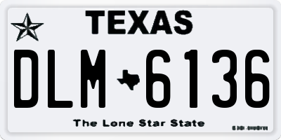 TX license plate DLM6136