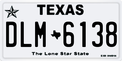 TX license plate DLM6138