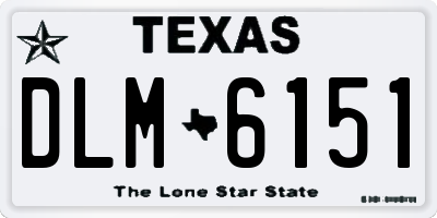 TX license plate DLM6151