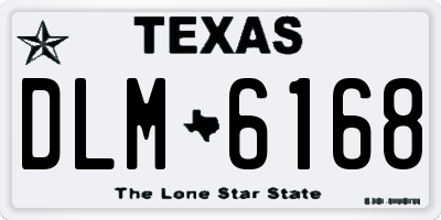 TX license plate DLM6168