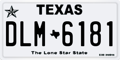 TX license plate DLM6181