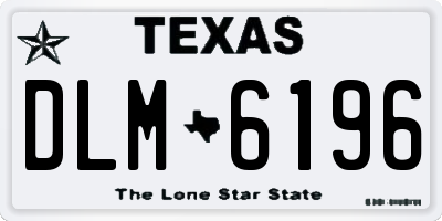 TX license plate DLM6196