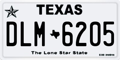TX license plate DLM6205