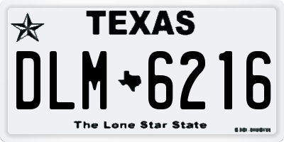 TX license plate DLM6216