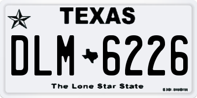 TX license plate DLM6226