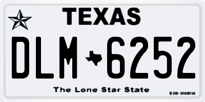 TX license plate DLM6252