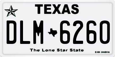 TX license plate DLM6260