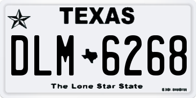 TX license plate DLM6268