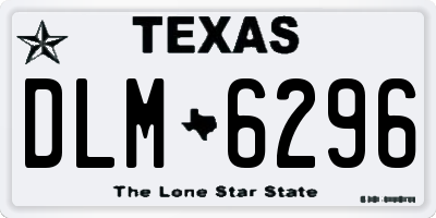 TX license plate DLM6296