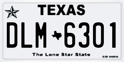 TX license plate DLM6301