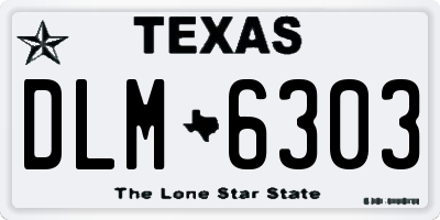 TX license plate DLM6303