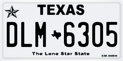 TX license plate DLM6305