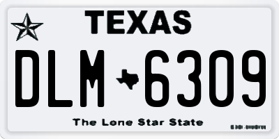TX license plate DLM6309