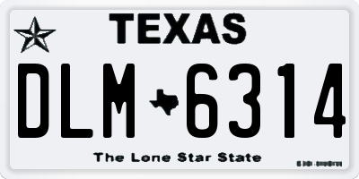 TX license plate DLM6314