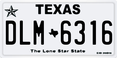 TX license plate DLM6316