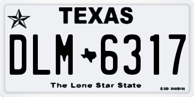 TX license plate DLM6317