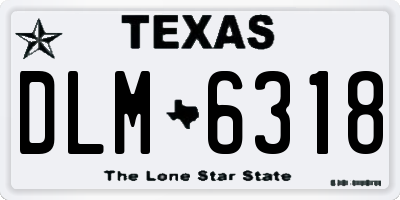 TX license plate DLM6318
