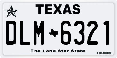 TX license plate DLM6321