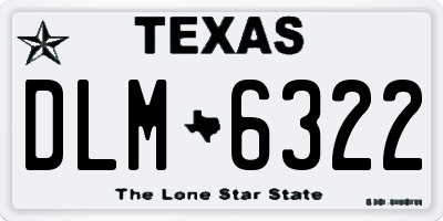 TX license plate DLM6322