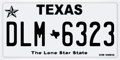 TX license plate DLM6323