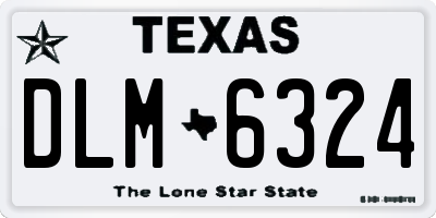 TX license plate DLM6324