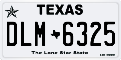 TX license plate DLM6325