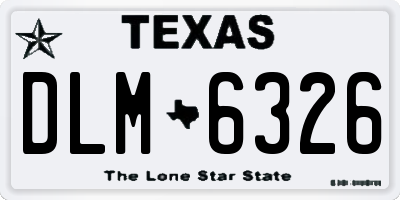 TX license plate DLM6326