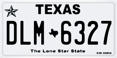TX license plate DLM6327