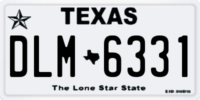 TX license plate DLM6331