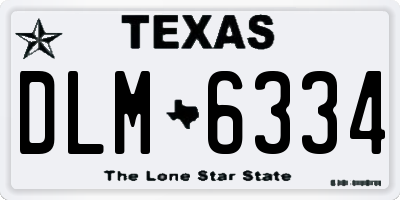 TX license plate DLM6334
