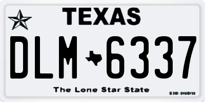 TX license plate DLM6337