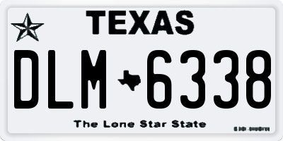 TX license plate DLM6338
