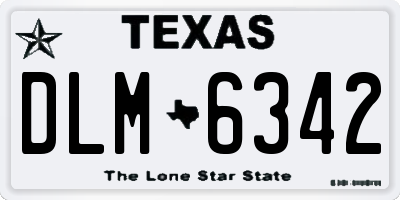 TX license plate DLM6342