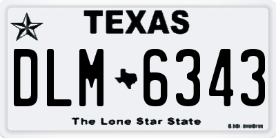 TX license plate DLM6343
