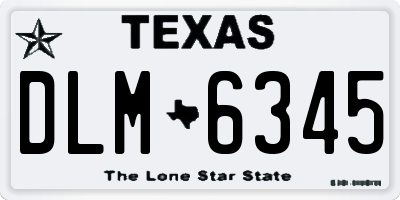 TX license plate DLM6345