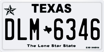 TX license plate DLM6346