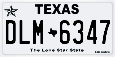 TX license plate DLM6347