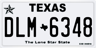 TX license plate DLM6348