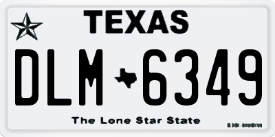 TX license plate DLM6349