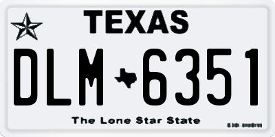 TX license plate DLM6351