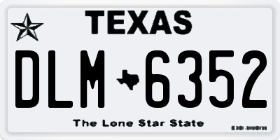 TX license plate DLM6352