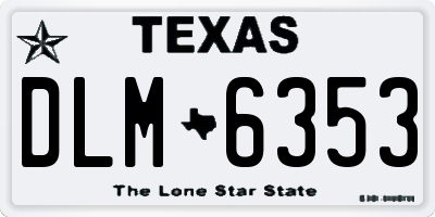 TX license plate DLM6353
