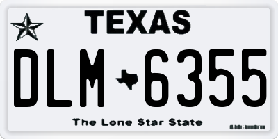 TX license plate DLM6355