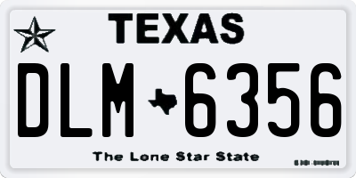 TX license plate DLM6356