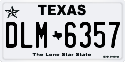 TX license plate DLM6357